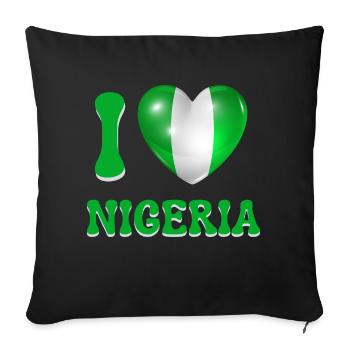 I love Nigeria - Housse de coussin décorative 45 x 45 cm - noir - Devant