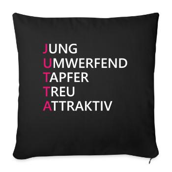 Jutta Name Geschenk - Sofakissenbezug 45 x 45 cm - Schwarz - Vorne