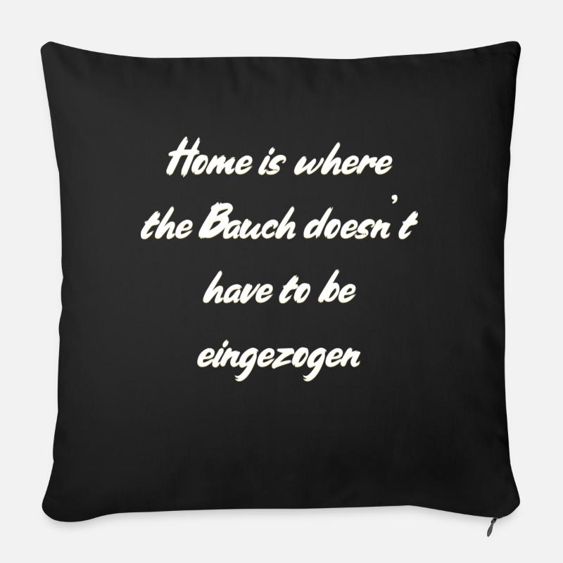 Heimat Spruch - Sofakissenbezug 45 x 45 cm - Schwarz
