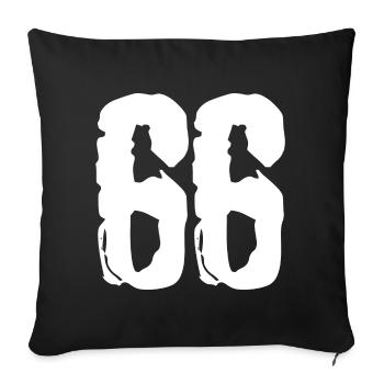 66 number jersey - Sofa pillowcase 17,3'' x 17,3'' (45 x 45 cm) - black - Front