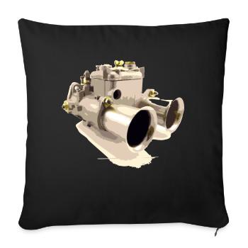 Le carburateur pour voitures classiques est un composant important - Housse de coussin décorative 45 x 45 cm - noir - Devant