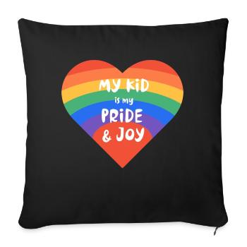 Chemise LGBTQ Heart Pride Joie pour un parent fier - Housse de coussin décorative 45 x 45 cm - noir - Devant