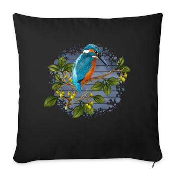Colorful bird - Sofa pillowcase 17,3'' x 17,3'' (45 x 45 cm) - black - Front