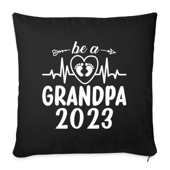 Futur grand-père 2023, 2023 Je serai grand-père, 2023 grand-père - Housse de coussin décorative 45 x 45 cm - noir - Devant