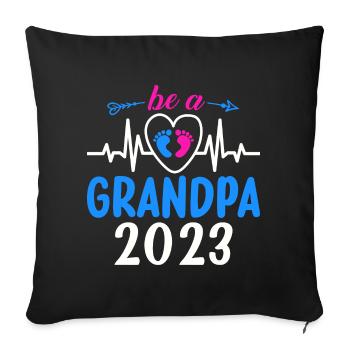 Futur grand-père 2023, 2023 Je serai grand-père, 2023 grand-père - Housse de coussin décorative 45 x 45 cm - noir - Devant