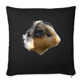 Cochon d’Inde Animal mignon Rongeur Cochon animal Cochon - Housse de coussin décorative 45 x 45 cm - noir - Devant