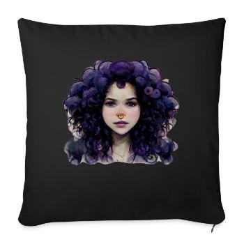 Violett - Sofakissenbezug 45 x 45 cm - Schwarz - Vorne