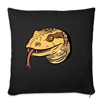 Lézard qui est assez heureux - Housse de coussin décorative 45 x 45 cm - noir - Devant