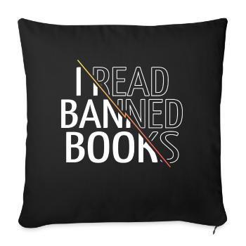 geek cool chat littéraire aimer les lecteurs dictons drôles - Housse de coussin décorative 45 x 45 cm - noir - Devant