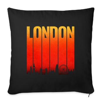 LONDON Skyline Gradient Bars - Sofa pillowcase 17,3'' x 17,3'' (45 x 45 cm) - black - Front