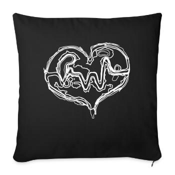 White Heart - Sofakissenbezug 45 x 45 cm - Schwarz - Vorne