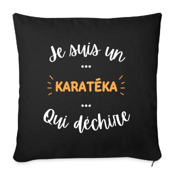 Je suis un karatéka qui déchire - Housse de coussin décorative 45 x 45 cm - noir - Devant