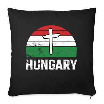 Hungary Hungary Retro Sun Christian Christ Hungarian - Sofa pillowcase 17,3'' x 17,3'' (45 x 45 cm) - black - Front