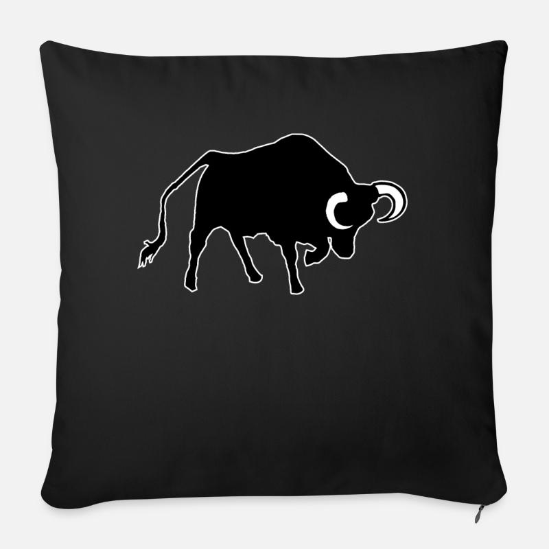 Stier - Sofakissenbezug 45 x 45 cm - Schwarz