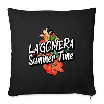 La Gomera Summer Sun Beach Sea Palm Trees - Sofa pillowcase 17,3'' x 17,3'' (45 x 45 cm) - black - Front