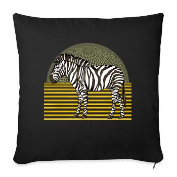 Zèbre - Housse de coussin décorative 45 x 45 cm - noir - Devant