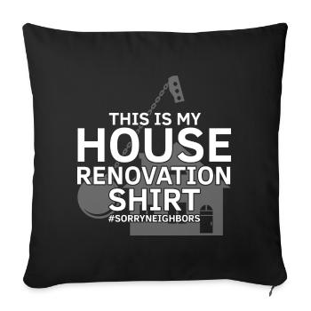 House demolition and house renovation - Sofa pillowcase 17,3'' x 17,3'' (45 x 45 cm) - black - Front