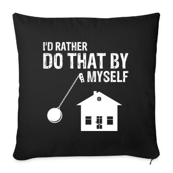 Conception de démolition et de rénovation de maisons - Housse de coussin décorative 45 x 45 cm - noir - Devant