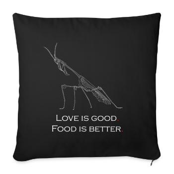 Love is good. Food is better. - Housse de coussin décorative 45 x 45 cm - noir - Devant