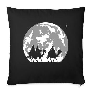 Full Moon and the Three Kings - Christmas - Sofa pillowcase 17,3'' x 17,3'' (45 x 45 cm) - black - Front