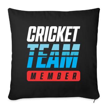 Cricket Team - Sofa pillowcase 17,3'' x 17,3'' (45 x 45 cm) - black - Front