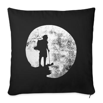 Lune - Randonnée - (12) - Housse de coussin décorative 45 x 45 cm - noir - Devant