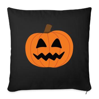 Citrouille - Housse de coussin décorative 45 x 45 cm - noir - Devant