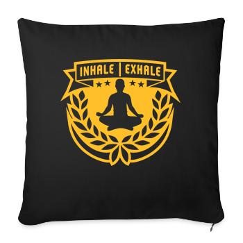 inhale exhale yoga quote - Sofa pillowcase 17,3'' x 17,3'' (45 x 45 cm) - black - Front