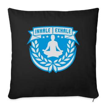 inhale exhale yoga quote - Sofa pillowcase 17,3'' x 17,3'' (45 x 45 cm) - black - Front