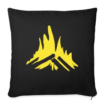 Feu de camp Camping Nature Vecteur de feu de forêt 4 - Housse de coussin décorative 45 x 45 cm - noir - Devant