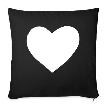 Herz Symbol Liebe süß Herzen rosa Zeichnung Vektor - Sofakissenbezug 45 x 45 cm - Schwarz - Vorne