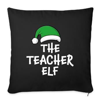 The Teacher Elf - Sofa pillowcase 17,3'' x 17,3'' (45 x 45 cm) - black - Front