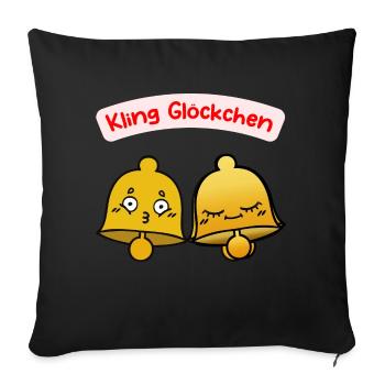 Glöckchen Glocken - Sofakissenbezug 45 x 45 cm - Schwarz - Vorne