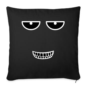 Face - Sofa pillowcase 17,3'' x 17,3'' (45 x 45 cm) - black - Front