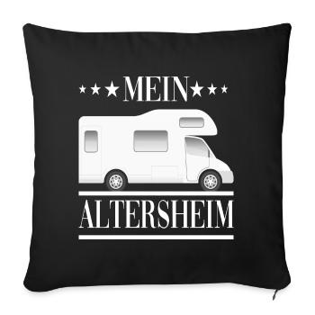 Camping Wohnmobil Altersheim Reisen Wohnwagen - Sofakissenbezug 45 x 45 cm - Schwarz - Vorne
