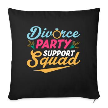 Divorce Party Support Squad Divorcee Ex-Wife Women - Sofa pillowcase 17,3'' x 17,3'' (45 x 45 cm) - black - Front