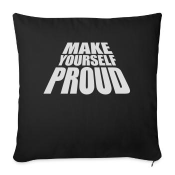 Faites-vous fier de la citation - Housse de coussin décorative 45 x 45 cm - noir - Devant