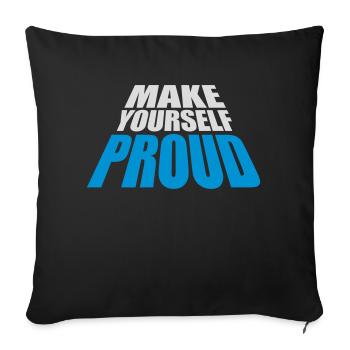 Faites-vous fier de la citation - Housse de coussin décorative 45 x 45 cm - noir - Devant