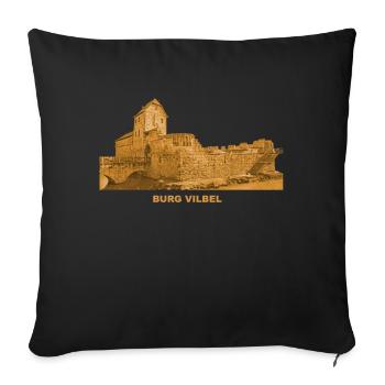 Bad Vilbel Castle Wasserburg Hessen Mineral Springs - Sofa pillowcase 17,3'' x 17,3'' (45 x 45 cm) - black - Front