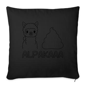 Alpaga Lama Kaka drôle de dicton - Housse de coussin décorative 45 x 45 cm - noir - Devant
