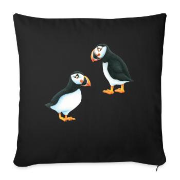 Puffin - Sofa pillowcase 17,3'' x 17,3'' (45 x 45 cm) - black - Front