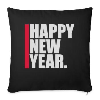 Citation Bonne année - Housse de coussin décorative 45 x 45 cm - noir - Devant