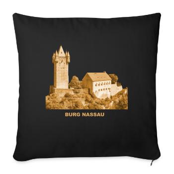 Nassau Burg Lahn Rhineland-Palatinate Ruin - Sofa pillowcase 17,3'' x 17,3'' (45 x 45 cm) - black - Front