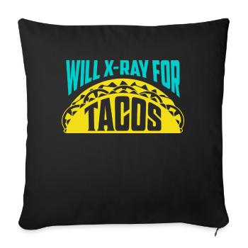 Will X-Ray pour Tacos Radiologie X-Ray Rad Tech - Housse de coussin décorative 45 x 45 cm - noir - Devant