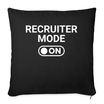 Recruiter Mode ON - Sofa pillowcase 17,3'' x 17,3'' (45 x 45 cm) - black - Front