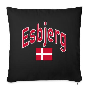 Esbjerg Denmark flag - Sofa pillowcase 17,3'' x 17,3'' (45 x 45 cm) - black - Front