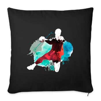 Handball Handball Joueur Handball Splash Bunt - Housse de coussin décorative 45 x 45 cm - noir - Devant