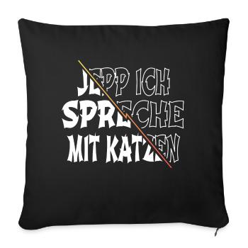 lustiger spruch bday weihnachten streunerkatze - Sofakissenbezug 45 x 45 cm - Schwarz - Vorne
