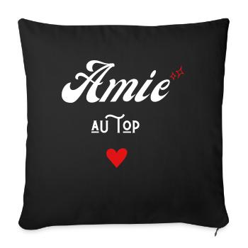 amie au top idée cadeau - Housse de coussin décorative 45 x 45 cm - noir - Devant