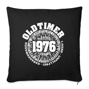Oldtimer Unfallfrei Garagenwagen Erste Hand 1976 - Sofakissenbezug 45 x 45 cm - Schwarz - Vorne